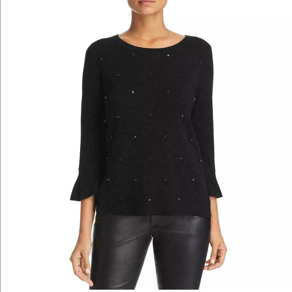 Le Gali Julie Black Embellished Pullover Sweater